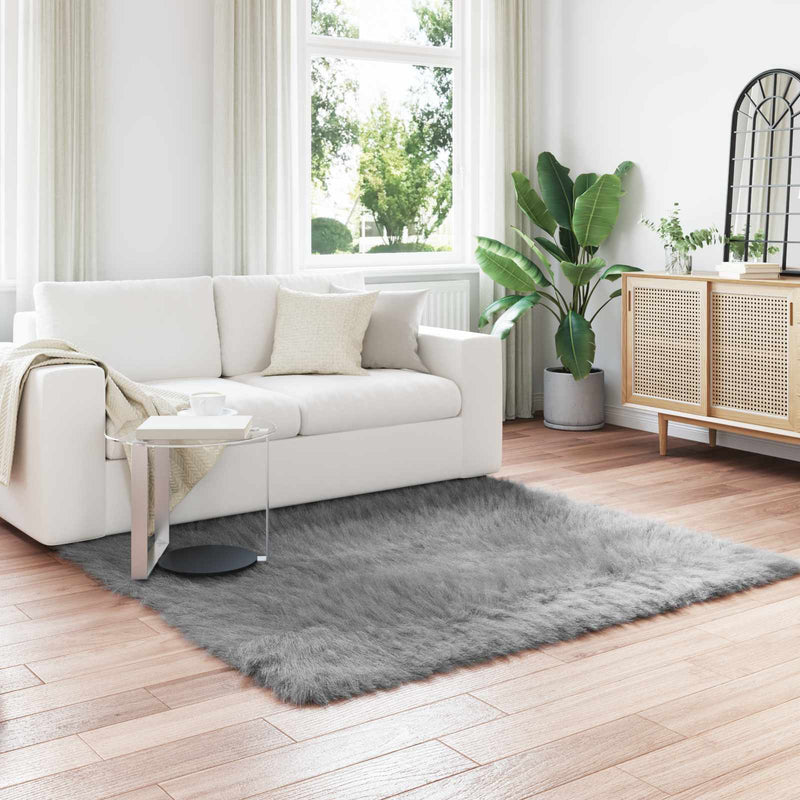 Load image into Gallery viewer, Vidaxl nep schapenvacht tapijt tafalla grijs 160 x 160 cm polyester