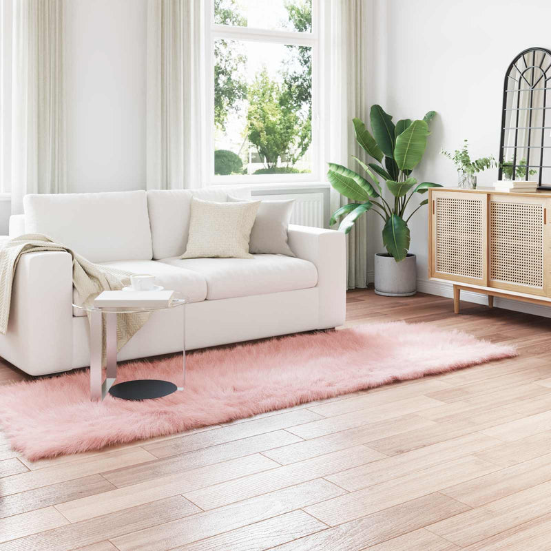 Load image into Gallery viewer, Vidaxl nep schapenvacht tapijt tafalla roze 80 x 250 cm polyester