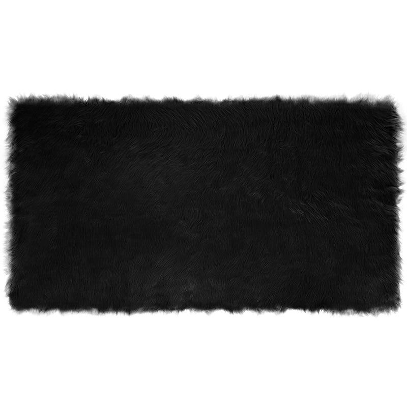 Load image into Gallery viewer, Vidaxl nep schapenvacht tapijt tafalla zwart 60 x 110 cm polyester