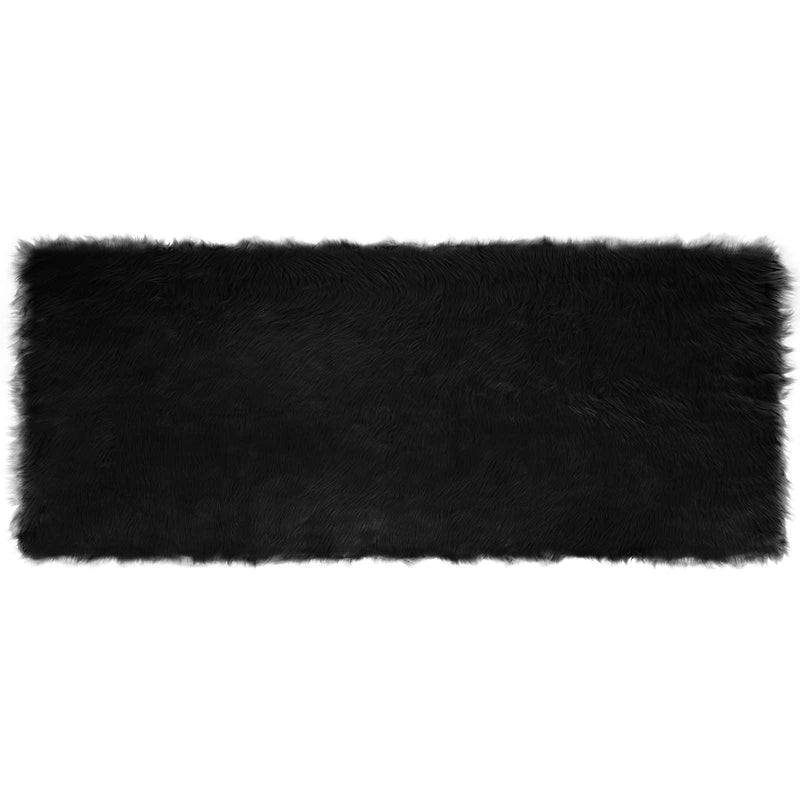 Load image into Gallery viewer, Vidaxl nep schapenvacht tapijt tafalla zwart 80 x 200 cm polyester