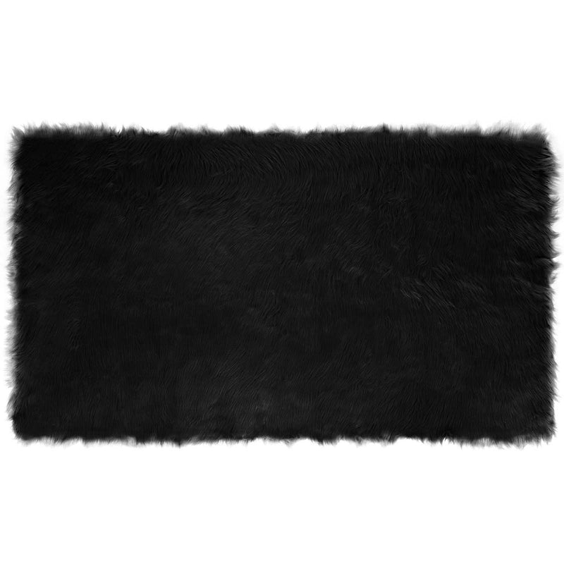 Load image into Gallery viewer, Vidaxl nep schapenvacht tapijt tafalla zwart 100 x 200 cm polyester