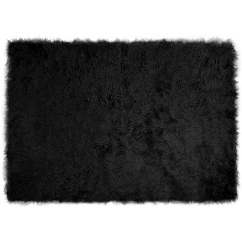 Load image into Gallery viewer, Vidaxl nep schapenvacht tapijt tafalla zwart 140 x 200 cm polyester