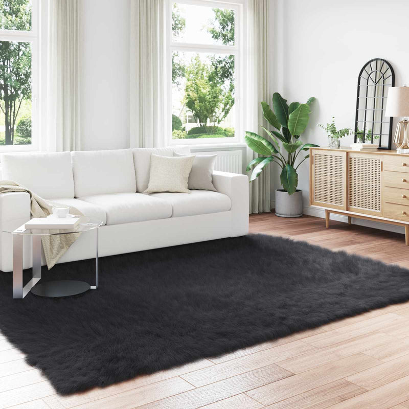 Load image into Gallery viewer, Vidaxl nep schapenvacht tapijt tafalla zwart 240 x 340 cm polyester