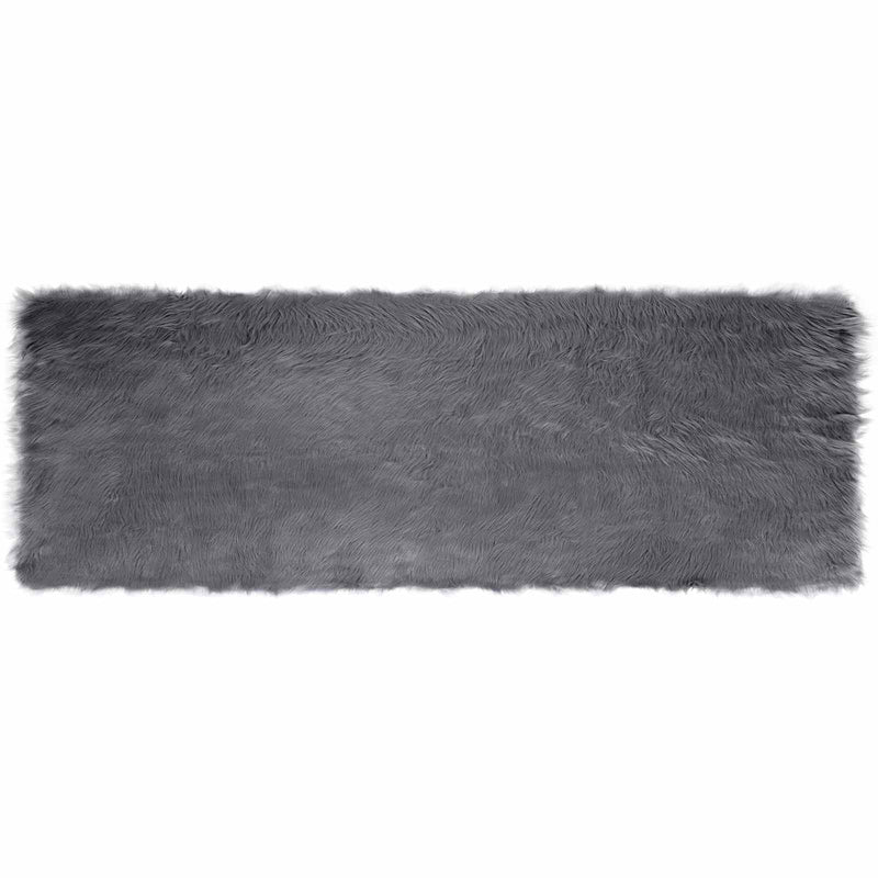 Load image into Gallery viewer, Vidaxl nep schapenvacht tapijt tafalla antraciet 80 x 250 cm polyester