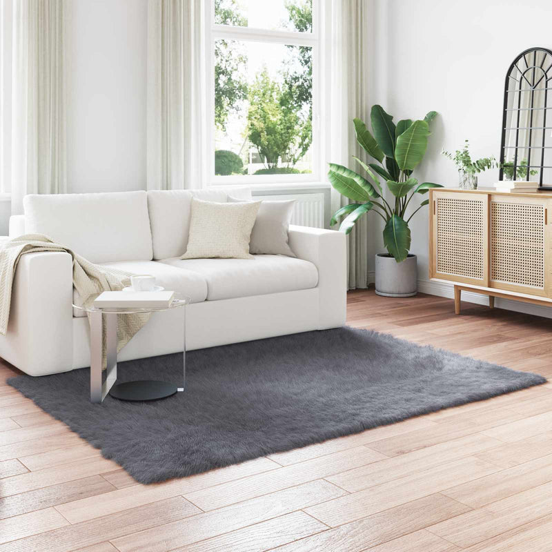 Load image into Gallery viewer, Vidaxl nep schapenvacht tapijt tafalla antraciet 140 x 200 cm