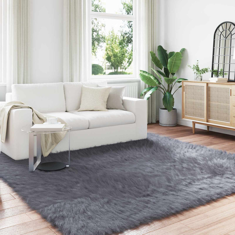 Load image into Gallery viewer, Vidaxl nep schapenvacht tapijt tafalla antraciet 200 x 200 cm