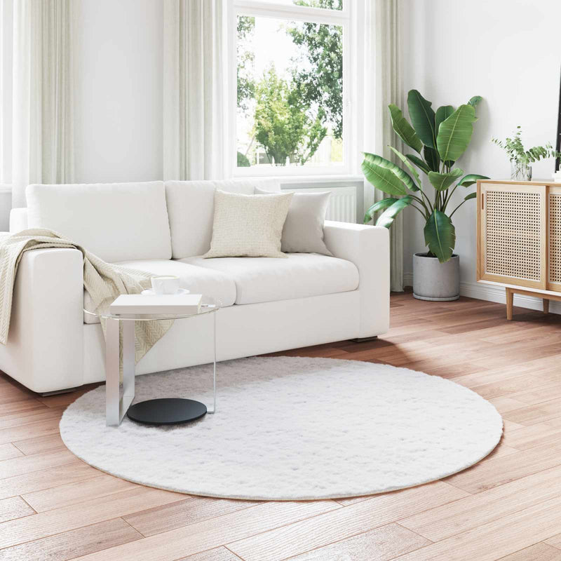 Load image into Gallery viewer, Vidaxl nep konijnenbont tapijt olite wit ø 200 cm polyester