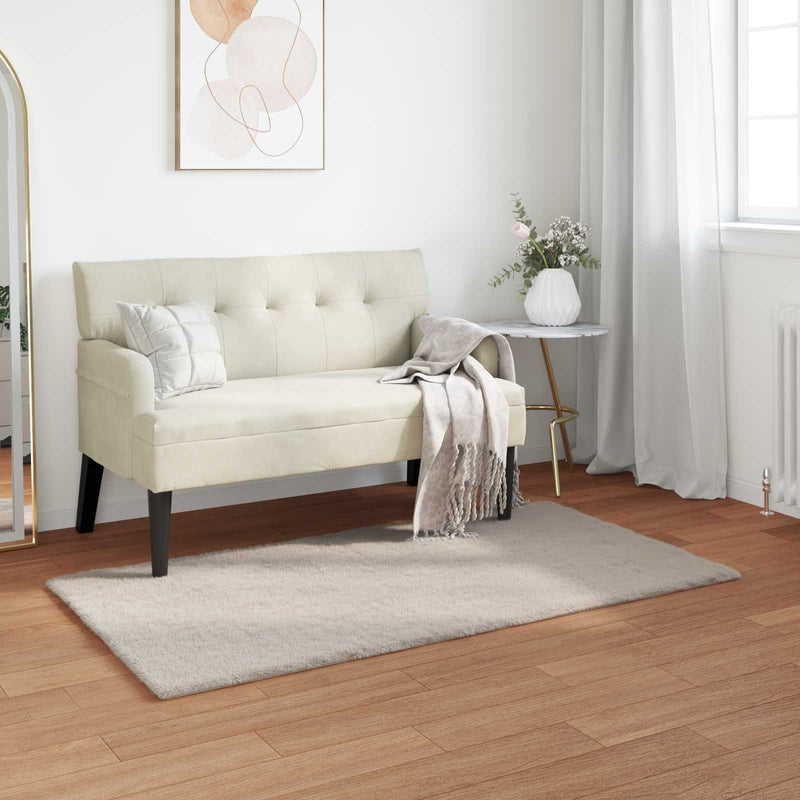 Load image into Gallery viewer, Vidaxl nep konijnenbont tapijt olite beige 80 x 150 cm polyester