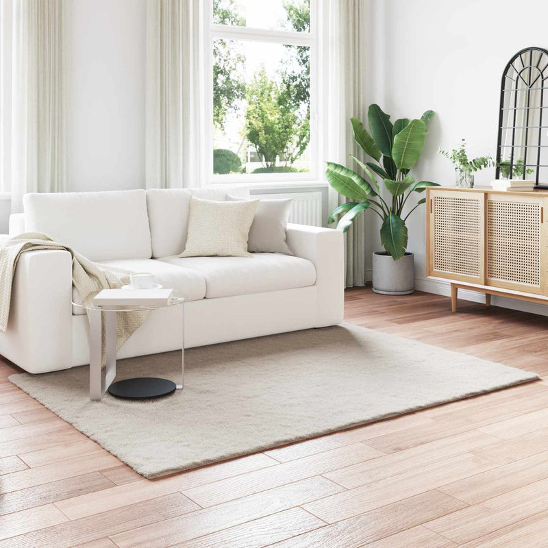 Load image into Gallery viewer, Vidaxl nep konijnenbont tapijt olite beige 140 x 200 cm polyester