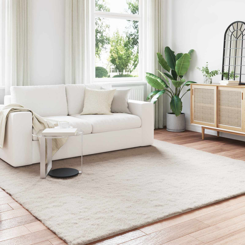 Load image into Gallery viewer, Vidaxl nep konijnenbont tapijt olite beige 240 x 240 cm polyester