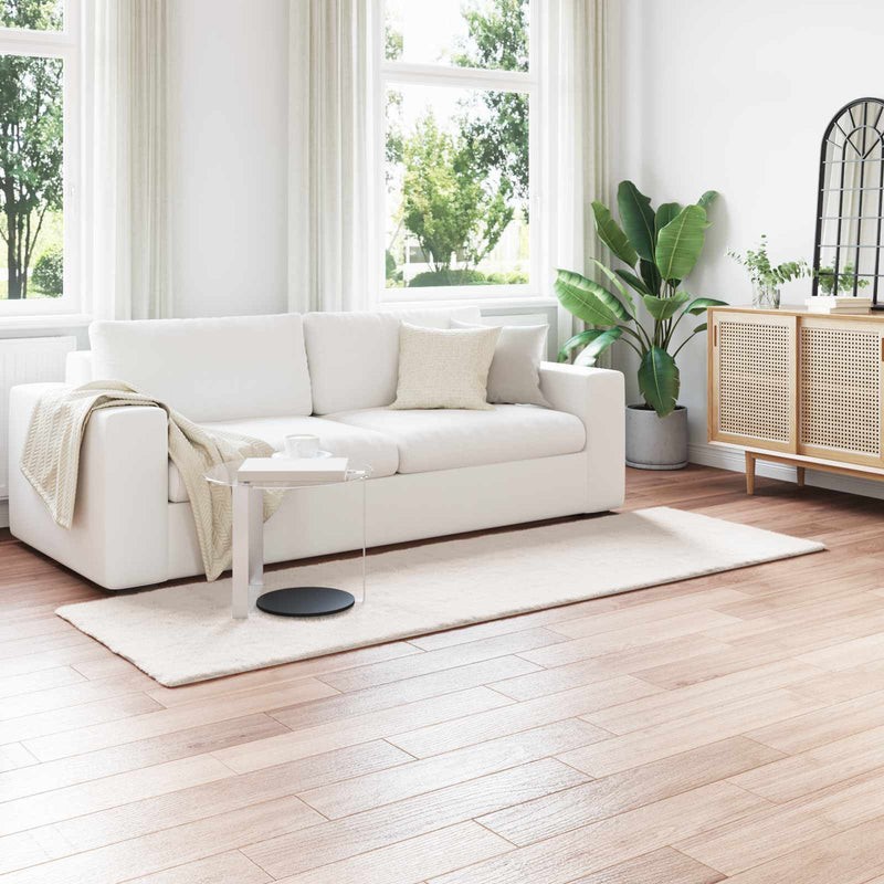Load image into Gallery viewer, Vidaxl nep konijnenbont tapijt olite crème 80 x 250 cm polyester