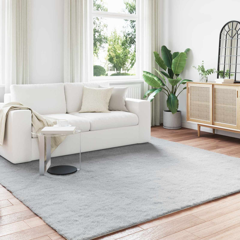 Load image into Gallery viewer, Vidaxl nep konijnenbont tapijt olite grijs 240 x 240 cm polyester