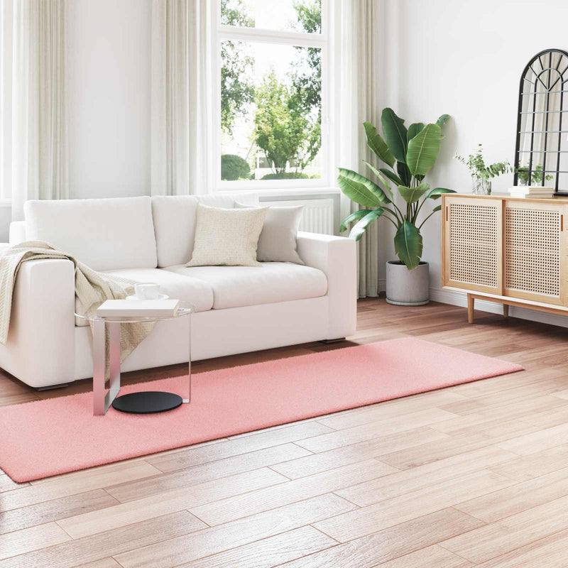 Load image into Gallery viewer, Vidaxl nep konijnenbont tapijt olite roze 80 x 250 cm polyester