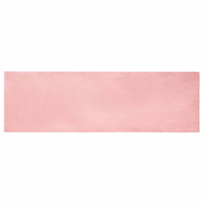Load image into Gallery viewer, Vidaxl nep konijnenbont tapijt olite roze 80 x 250 cm polyester