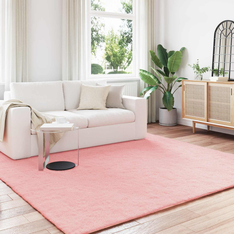Load image into Gallery viewer, Vidaxl nep konijnenbont tapijt olite roze 200 x 200 cm polyester