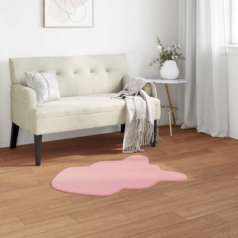 Load image into Gallery viewer, Vidaxl nep konijnenbont tapijt olite roze 60 x 90 cm polyester