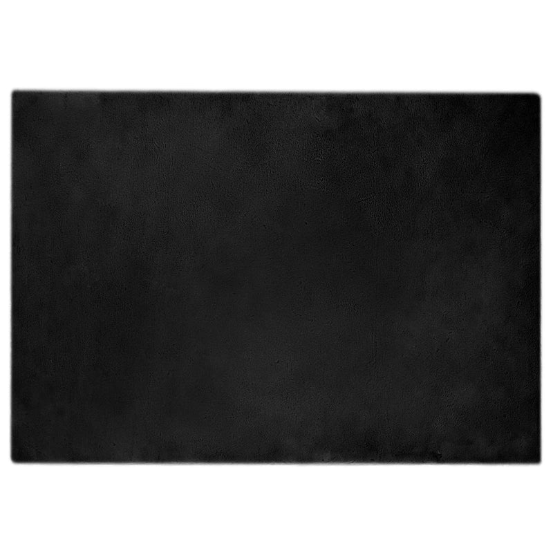 Load image into Gallery viewer, Vidaxl nep konijnenbont tapijt olite zwart 140 x 200 cm polyester