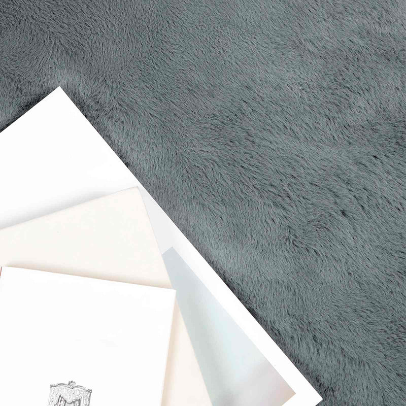 Load image into Gallery viewer, Vidaxl nep konijnenbont tapijt olite antraciet 80 x 150 cm polyester