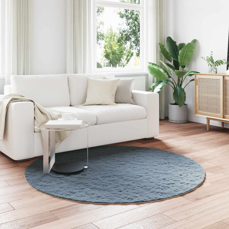 Load image into Gallery viewer, Vidaxl nep konijnenbont tapijt olite antraciet ø 160 cm polyester