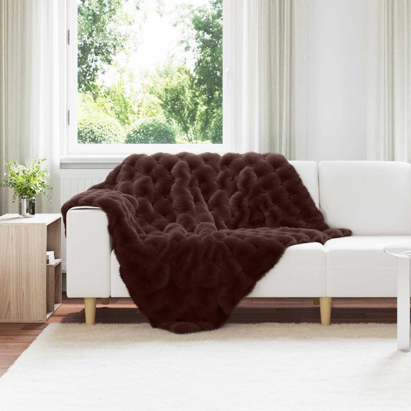 Load image into Gallery viewer, Vidaxl neppels konijnenbont deken olite 4 pcs kameel 130 x 150 cm