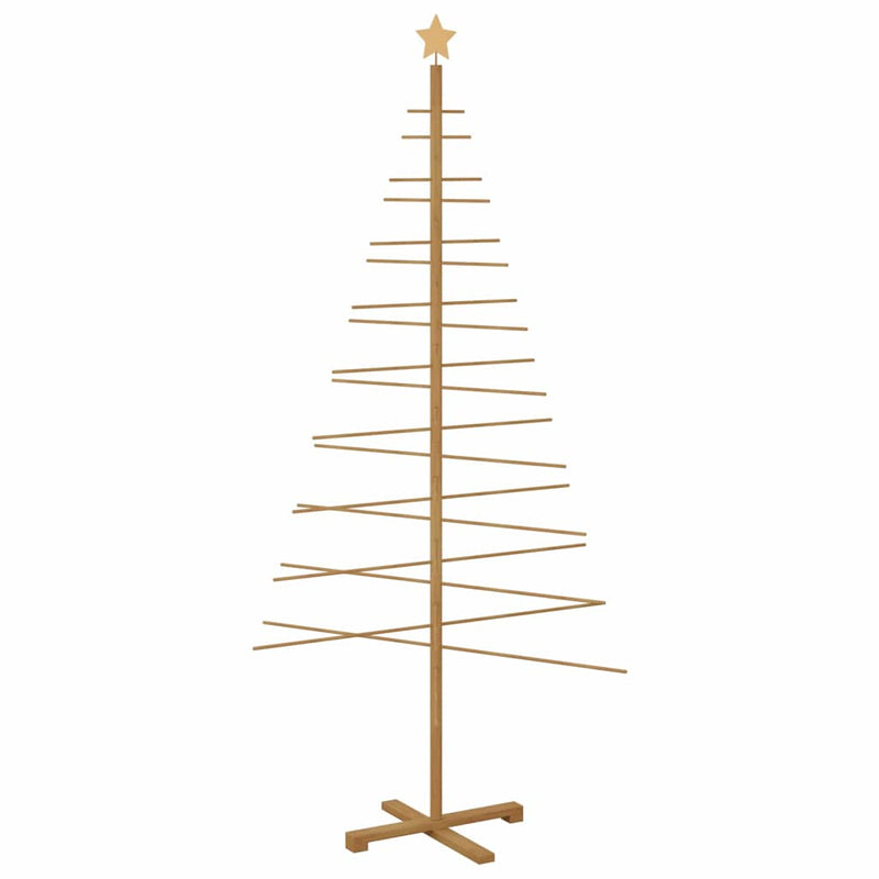 Load image into Gallery viewer, Vidaxl houten kerstboom met standaard bruin 210 cm bamboe