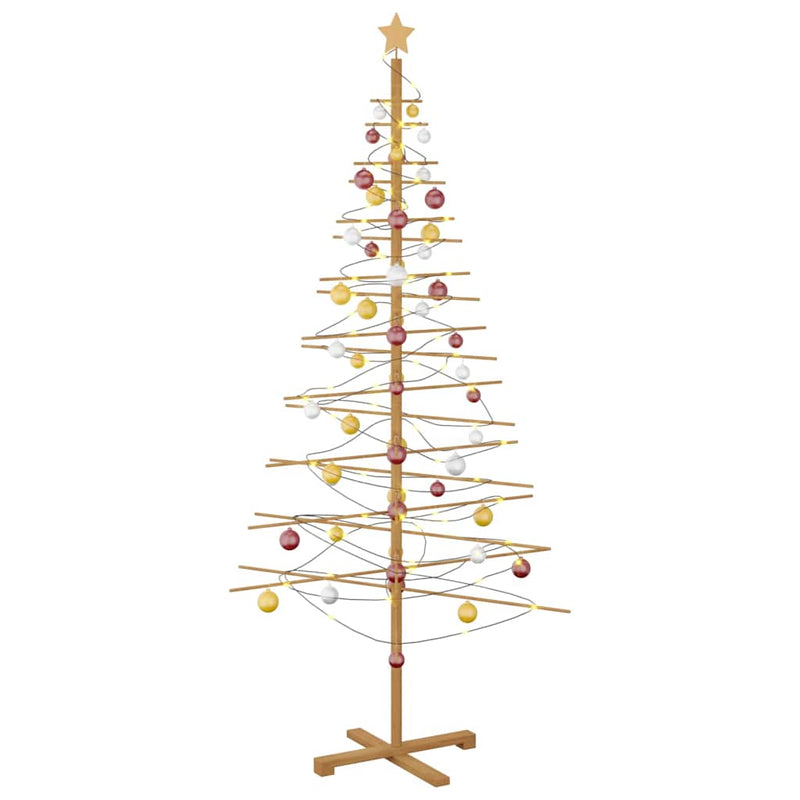 Load image into Gallery viewer, Vidaxl houten kerstboom met standaard bruin 210 cm bamboe