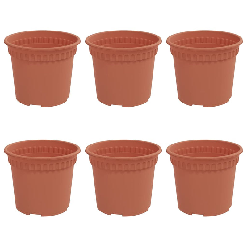 Load image into Gallery viewer, Vidaxl ronde bloempot 6 pcs baksteenrood ø 12,5 x 10 cm kunststof