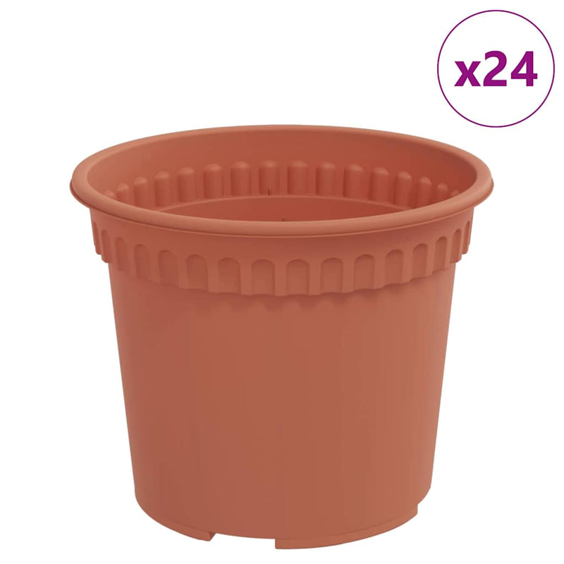 Load image into Gallery viewer, Vidaxl ronde bloempot 24 pcs baksteenrood ø 12,5 x 10 cm kunststof