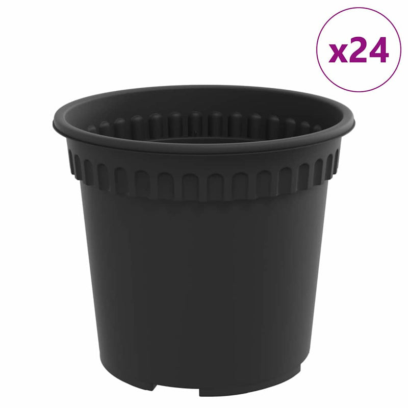 Load image into Gallery viewer, Vidaxl ronde bloempot 24 pcs zwart ø 15 x 12 cm kunststof