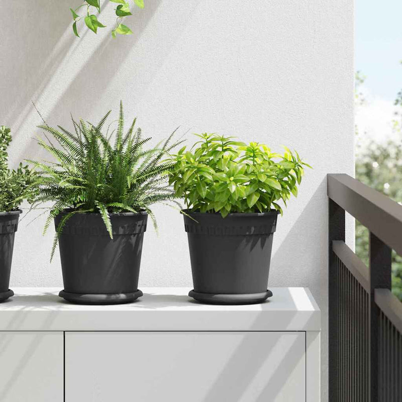 Load image into Gallery viewer, Vidaxl ronde bloempot 24 pcs zwart ø 19 x 16 cm kunststof