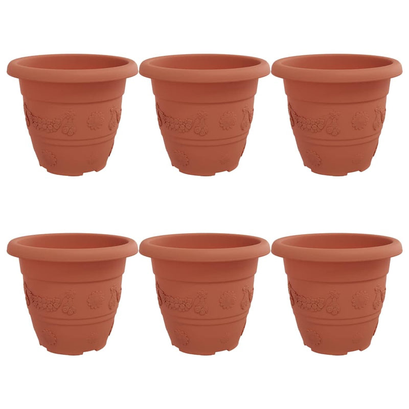 Load image into Gallery viewer, Vidaxl ronde bloempot 6 pcs baksteenrood ø 26 x 21.5 cm kunststof