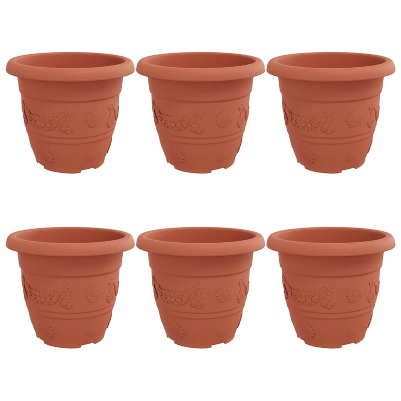 Load image into Gallery viewer, Vidaxl ronde bloempot 6 pcs baksteenrood ø 26 x 21.5 cm kunststof