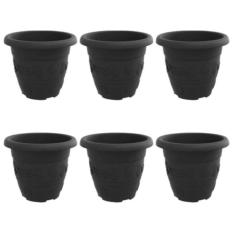 Load image into Gallery viewer, Vidaxl ronde bloempot 6 pcs zwart ø 26 x 21.5 cm kunststof