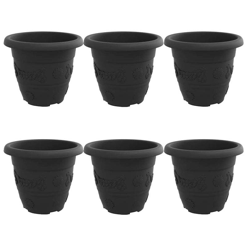 Load image into Gallery viewer, Vidaxl ronde bloempot 6 pcs zwart ø 26 x 21.5 cm kunststof
