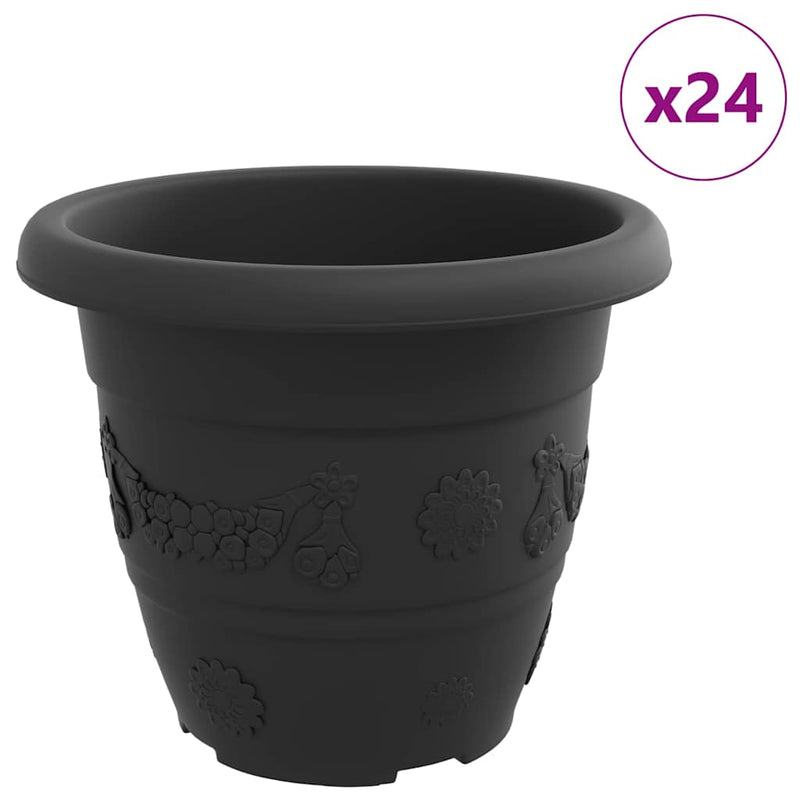 Load image into Gallery viewer, Vidaxl ronde bloempot 24 pcs zwart ø 26 x 21.5 cm kunststof