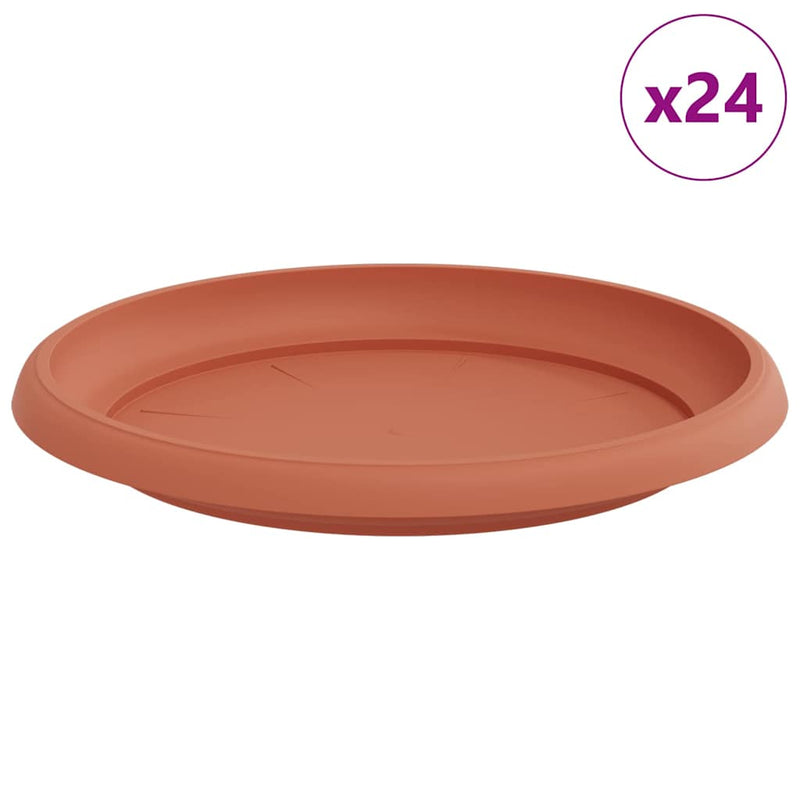Load image into Gallery viewer, Vidaxl ronde bloemenschalen 24 pcs baksteenrood ø 21,5 x 2,5 cm
