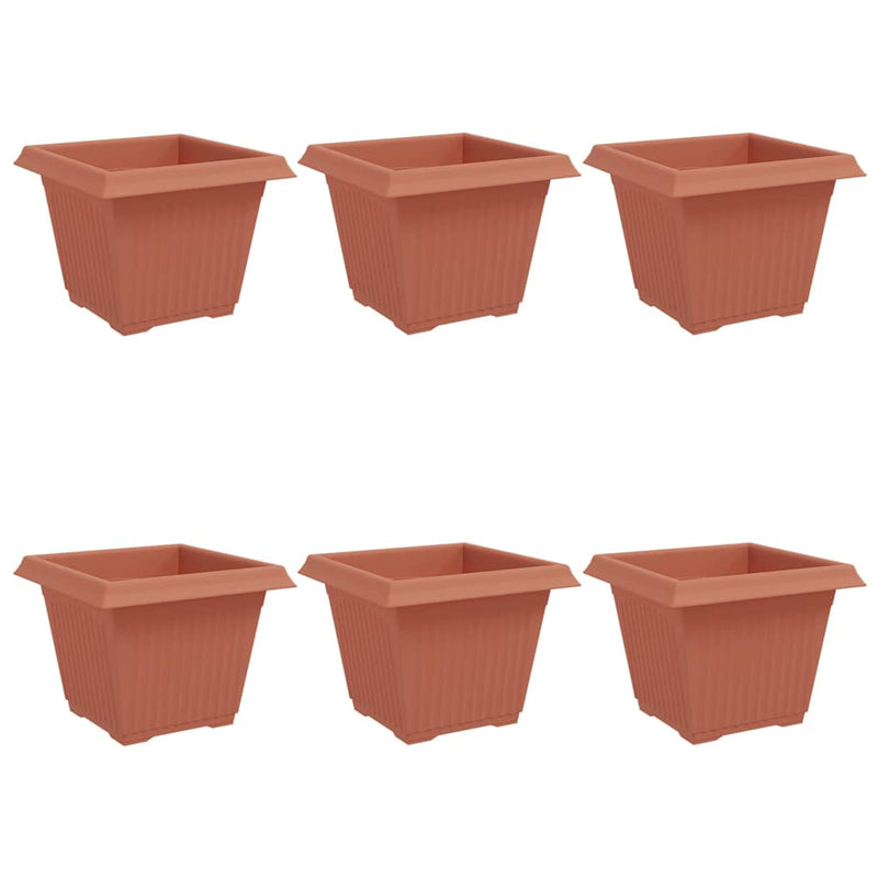 Load image into Gallery viewer, Vidaxl vierkante bloempot 6 pcs baksteenrood 28,5 x 28,5 x 22 cm