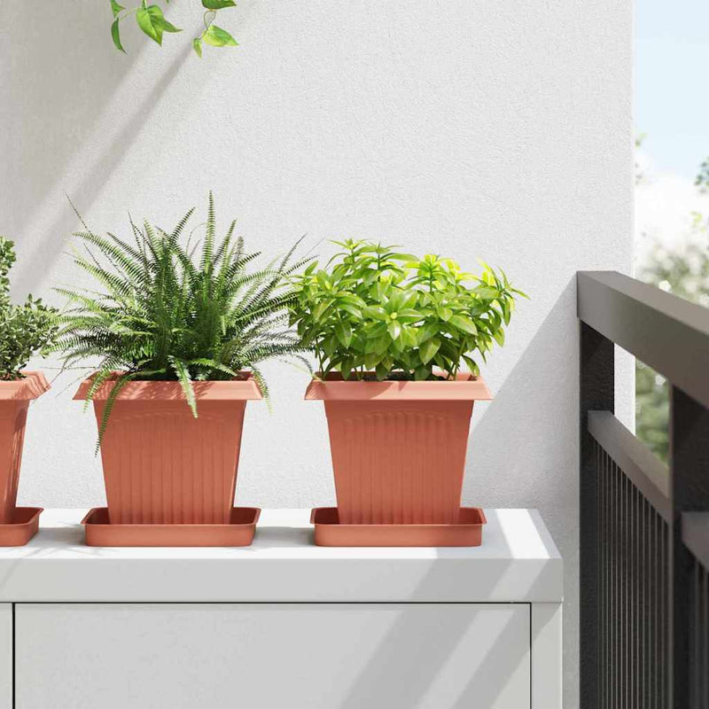 Load image into Gallery viewer, Vidaxl vierkante bloempot 24 pcs baksteenrood 16 x 16 x 14 cm