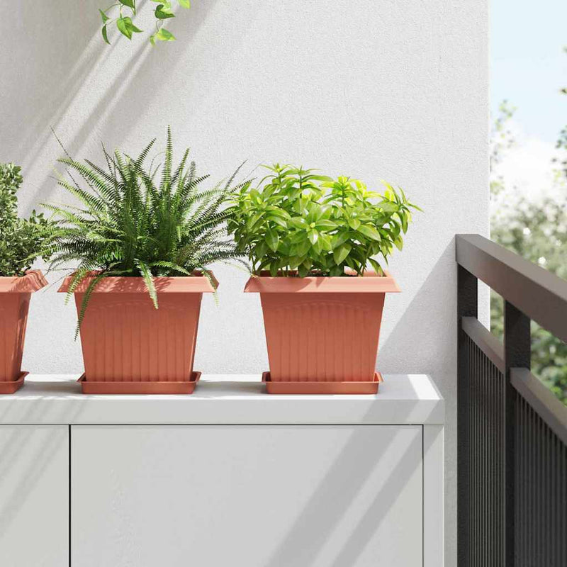 Load image into Gallery viewer, Vidaxl vierkante bloempot 24 pcs baksteenrood 23 x 23 x 17,5 cm