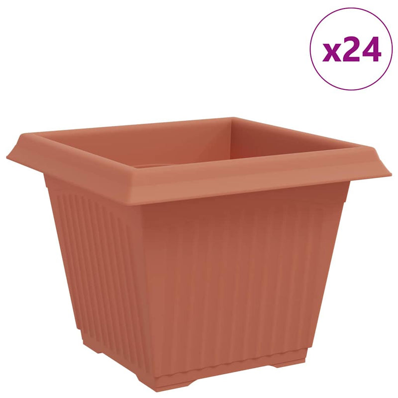 Load image into Gallery viewer, Vidaxl vierkante bloempot 24 pcs baksteenrood 28,5 x 28,5 x 22 cm
