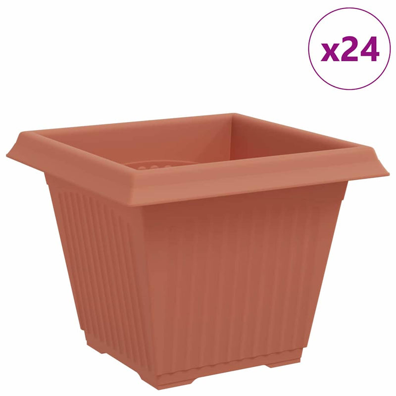 Load image into Gallery viewer, Vidaxl vierkante bloempot 24 pcs baksteenrood 38 x 38 x 30 cm