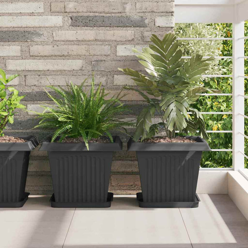 Load image into Gallery viewer, Vidaxl vierkante bloempot 24 pcs zwart 33 x 33 x 26 cm kunststof