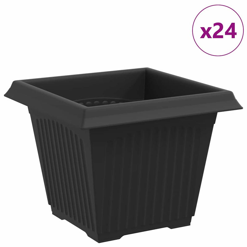 Load image into Gallery viewer, Vidaxl vierkante bloempot 24 pcs zwart 33 x 33 x 26 cm kunststof