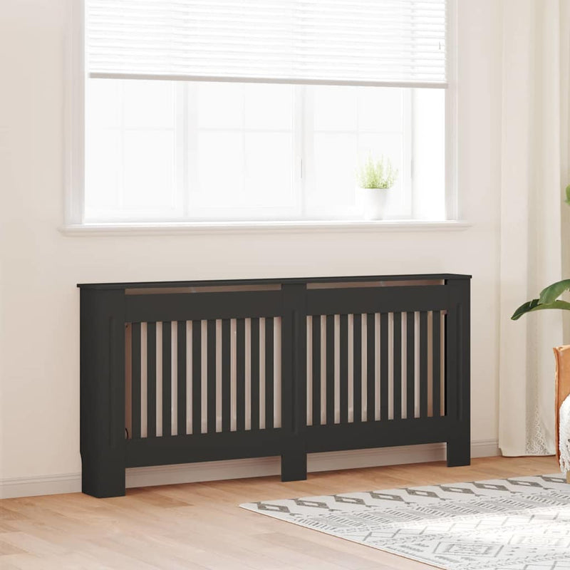 Load image into Gallery viewer, Vidaxl radiatorafdekking 2 pcs zwart 172 x 19 x 81,5 cm bewerkt hout