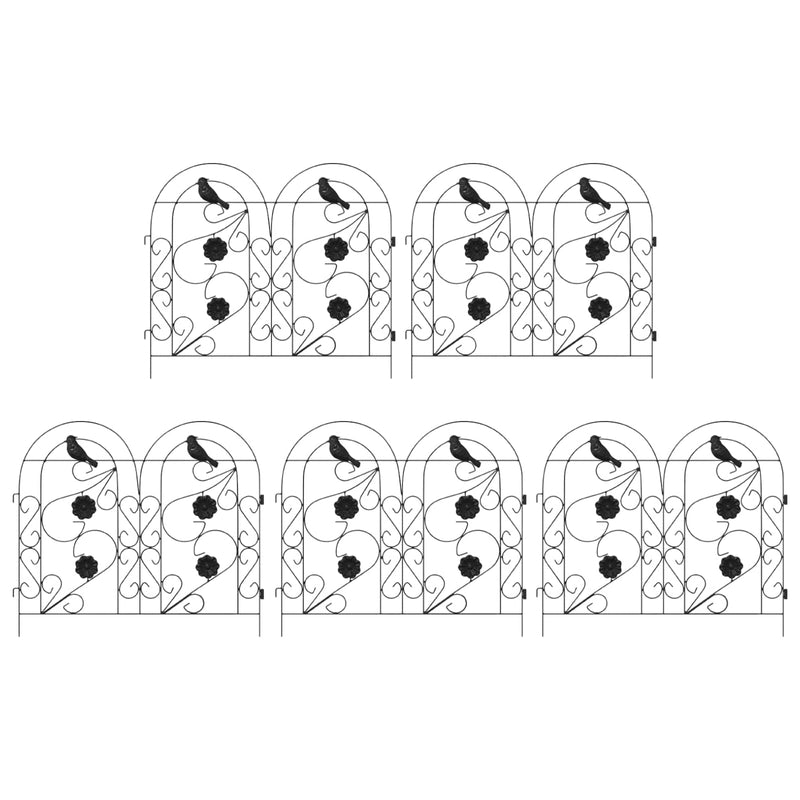 Load image into Gallery viewer, Vidaxl tuinhek latwerk zwart 308,5 x 54,5 x 0,3 cm