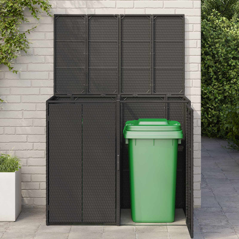 Load image into Gallery viewer, Vidaxl afvalbak box 2 pcs zwart 65 x 80 x 115 cm polyetheen