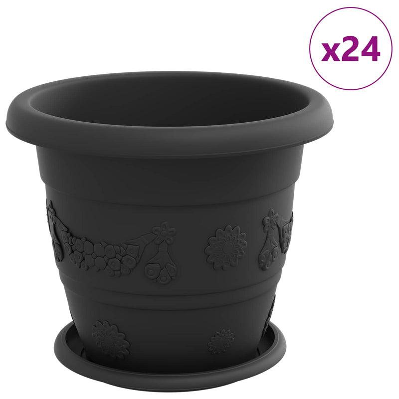 Load image into Gallery viewer, Vidaxl plantenpotten 24 pcs zwart ø 26 x 21.5 cm kunststof