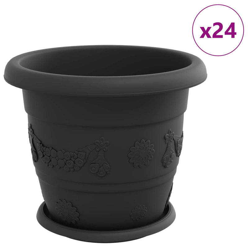 Load image into Gallery viewer, Vidaxl plantenpotten 24 pcs zwart ø 26 x 21.5 cm kunststof