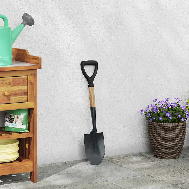 Load image into Gallery viewer, Vidaxl schep zwart 68,5 cm krachtig gecoat staal en massief hout