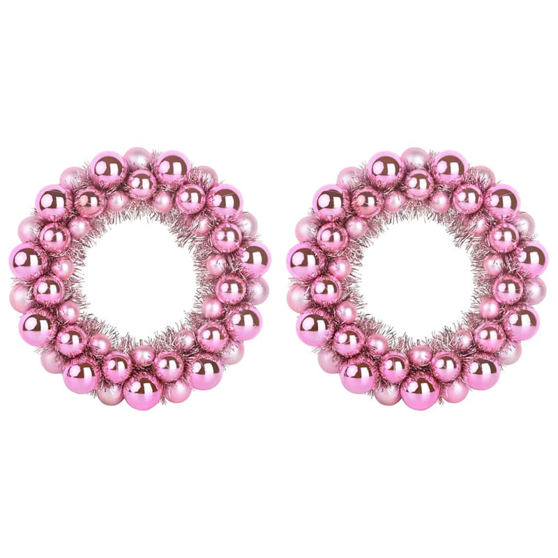 Load image into Gallery viewer, Vidaxl kerstbal kransen 2 pcs roze 33 x 33 x 7 cm polystyreen